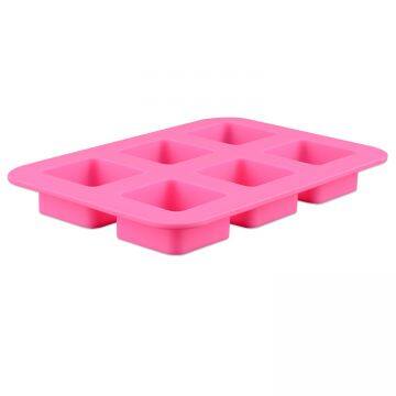 Free Sample Food Grade Heat resistant Nontoxic Silicone Cake Mold Baking Mousse Pudding Chocolate Mold Tool 6holes