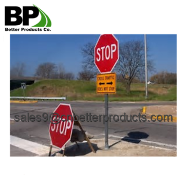 Steel street sign posts with perforated holes