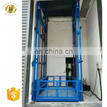 7LSJD Shandong SevenLift 3 ton guide rail warehouse hydraulic vertical no pit platform lift elevator