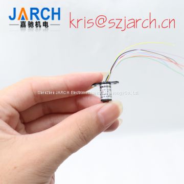 Tiny slip ring with 6 circuits 1A of OD 6.5mm with flange Capsule sliprings