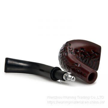 145mm Length Wooden Resin Short Tobacco Pipe With Small Brown Briar-imitation Head for Smoking photo-4