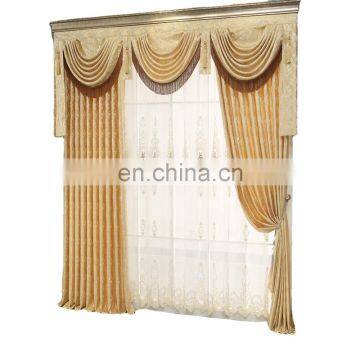 Latest decorative custom luxury home embroidery window valance curtain for the living room luxury curtain designs factory