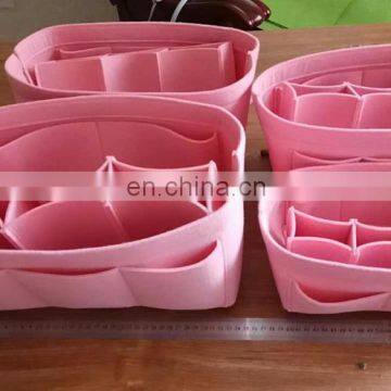 1 Set 4 Size Soft Pink Felt Insert Organize Handbag photo-5