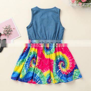 Girls Summer Dress Tie Dye Dress Denim Dress photo-2
