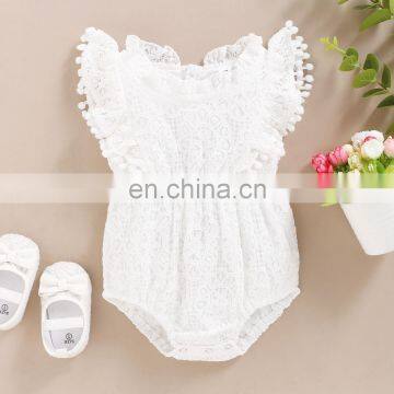Butterfly Sleeve Baby Romper Ruffle Lace Bodysuit One Piece Jumpsuit photo-2