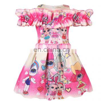 Clothes Dress 2020 Summer Cotton Cartoon Off-shoulder Girls Dress Wholesale Children's Clothing