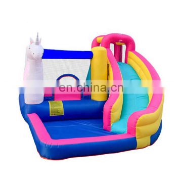 Inflatable baby bouncer  House Mini Unicorn Inflatable Slide Jumping Castle With Pool