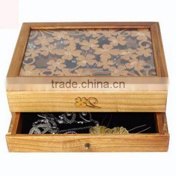 Custom logo and color 2 layer jewelry box wooden,wood storage box for jewelry