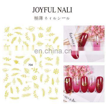 JOYFUL 697-704 Hot Selling Japanese Metallic Gold and Silver Flower Leaf Nail Sticker Nail Decals photo-6