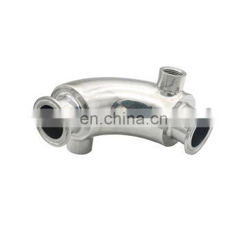 Sanitary Stainless Steel 304 Clamped 90 Degree Heat Jacketed Elbow Tube Fitting photo-3