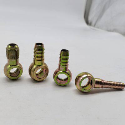 Single hole banjo bolt for hydraulic tubing
