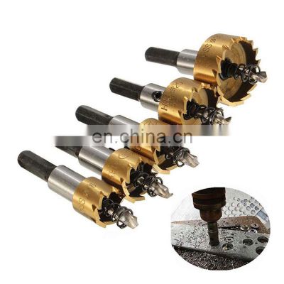 5 Pcs Carbide Tip HSS Drill Bit Saw Set Metal Wood Drilling Hole Cut Tool for Installing Locks 16/18.5/20/25/30mm