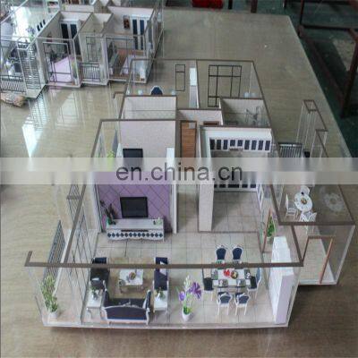 Internal Layout Scale House Model With Furniture and Lamps , Apartment Model Builder In China