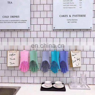 Amazon Heat Resistant Scrub Rubber Gloves Magic Diswahing Gloves Kitchen Cleaning photo-3
