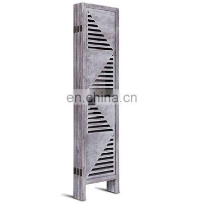 Accented Screen Room Divider, Natural Wood Frame