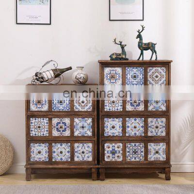 Living Room Tall Vintage Antique Wooden 5-drawers Furniture Filing Cheap Storage Cabinet photo-2