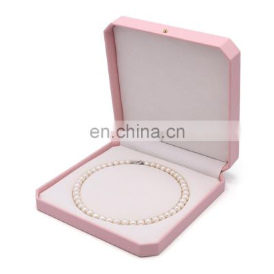 Custom Logo  Pink  Color  Pu Leather Necklace Box