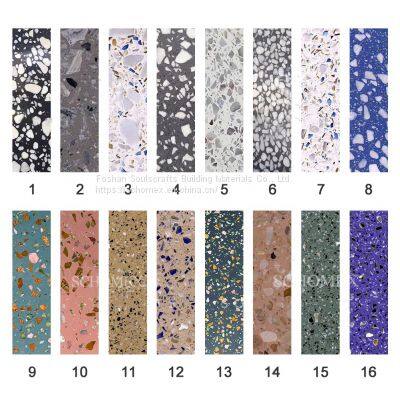 Soulscrafts White Marble Chips Concrete Black Big Slab Terrazzo Flooring