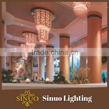 Popular design hotel lobby decorative glass ceiling lamp