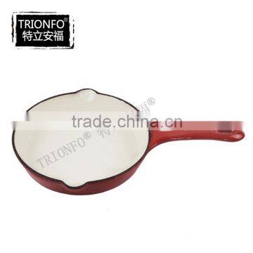 Two pot mouth Lightening red cast iron non-stick enameled frying pan