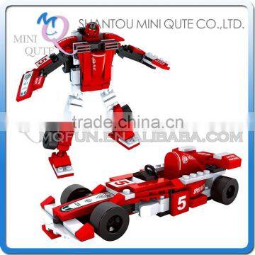 Mini Qute DIY boy 2 in 1 change robot super hero cars action figure plastic building block brick models educational toy NO.25423