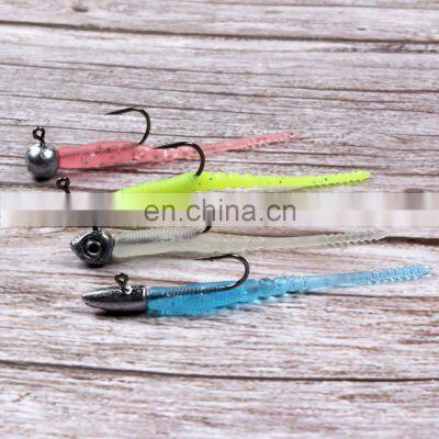 JOHNCOO Soft Bait Worm Fishing Soft Plastics Fishing Lure Molds Trout 45mm 0.2g Lure Fishing Lures