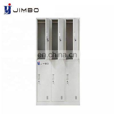 JIMBO Custom Design steel line furniture metal locker cabinet 6 doors for gym steel commercial clothes storage locker