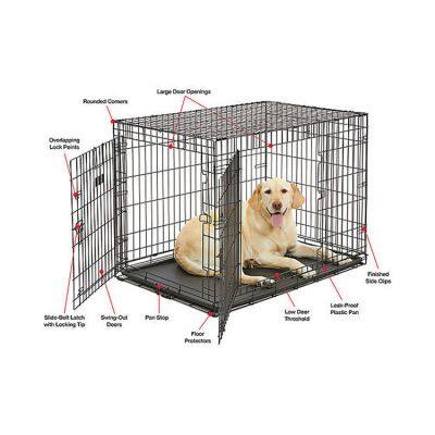 Luxury Dog House 2021 New Design Custom Double Doors 48 Inch Stainless Folding Dog Cage Crates