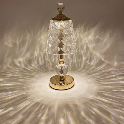 Desk Lamp Rechargeable Bedside Luxury Acrylic Modern Led Touch Control Crystal Table Lamp Night Light photo-4