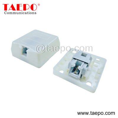 Sample Free 1 port 2 port RJ11 Cat3 2P2C dry or gel filled telephone wall socket from China Factory TAEPO