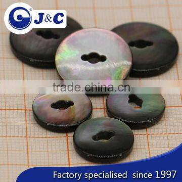 2015 Fashion OEM Hole Black MOP Shell Button