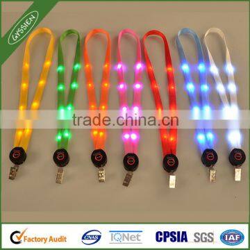 prevalent flash LED lanyards in China market supplier 2cm width and 90cm length