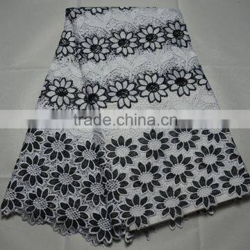 L317-6swiss voie big design african 100% cotton multicolor cord guipure embroidery lace fabric
