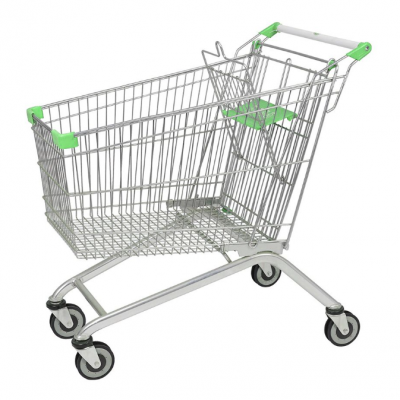 Carrinho de compras Euro 80L de metal para supermercado