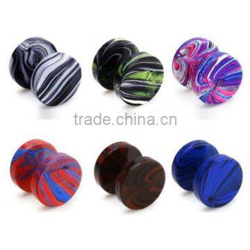 6pcs Assorted Wholesale Lot Bling Bling Fake Plug Illusion Tunnel Double Side Screw Stud Earrings