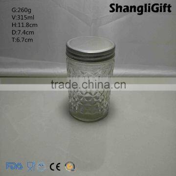 300ml Cheap Round Clear Glass Candle Containers Holders Glass Jars