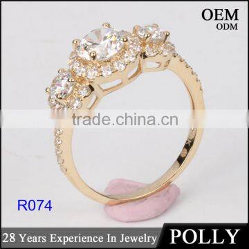 Top Quality Solid Jewellry Factory Price Ring 14K Gold AAAAA CZ Ring Wedding Band Ring Fashion Jewelry photo-3