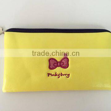 Lovely girl customed design animal Cat element PU leather pencil case