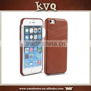 Real leather case three back card phone cover for iphone6 plus