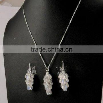 Gorgeous Design !! Rainbow Moonstone 925 Sterling Silver Jewellery Set, Gemstone Silver Jewellery