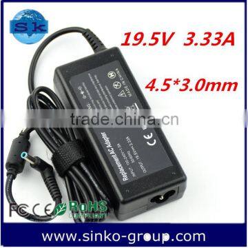 AC 100-240V 1.5A 50-60Hz 65w Switching Laptop Adapter for 19.5v 3.33a 4.5*3.0mm