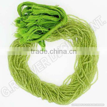 Peridot Roundelle Facited Beads