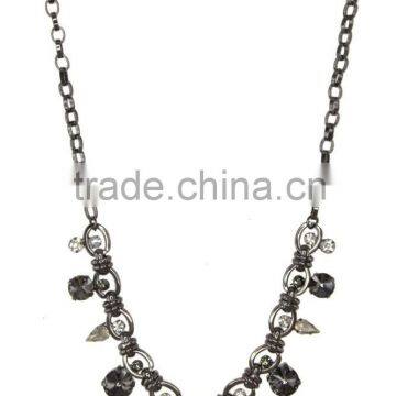 Rhinestone and Faux Gem Charm Necklace photo-2