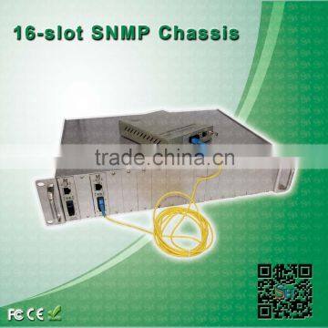 16 slots SNMP managed media converter chassis