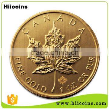 China Manufacturer Wholesale Token Maple Leaf Replica Souvenir Coin