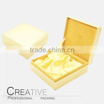 Luxury Golden color leather packaging box for perfume bottle