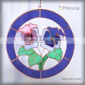 MF080340 china wholesale tiffany style stained glass wall hanging suncatchers for home decoration