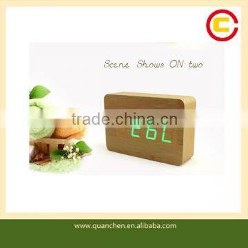 Bamboo Small Fashion Green LED Digital Clock photo-5