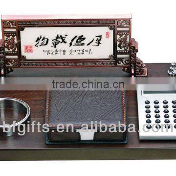 100pcs --Wood Globe & Name Card & Pen Holder Office Stationary Desktop Set Gift-3