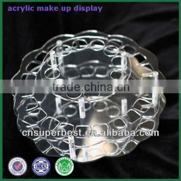 Transparent acrylic display for cosmetics